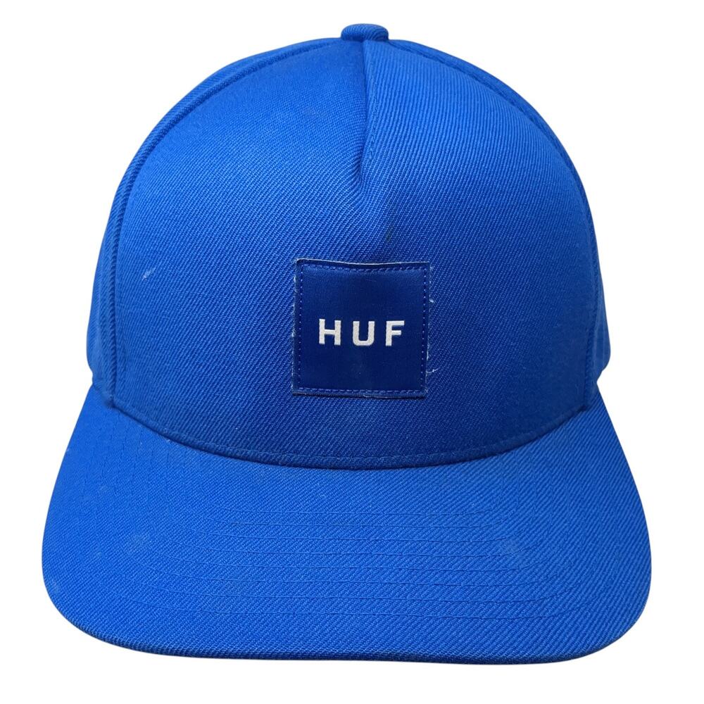 HUF Snapback Hat Solid Blue One Size Adjustable Vent Holes Outdoor